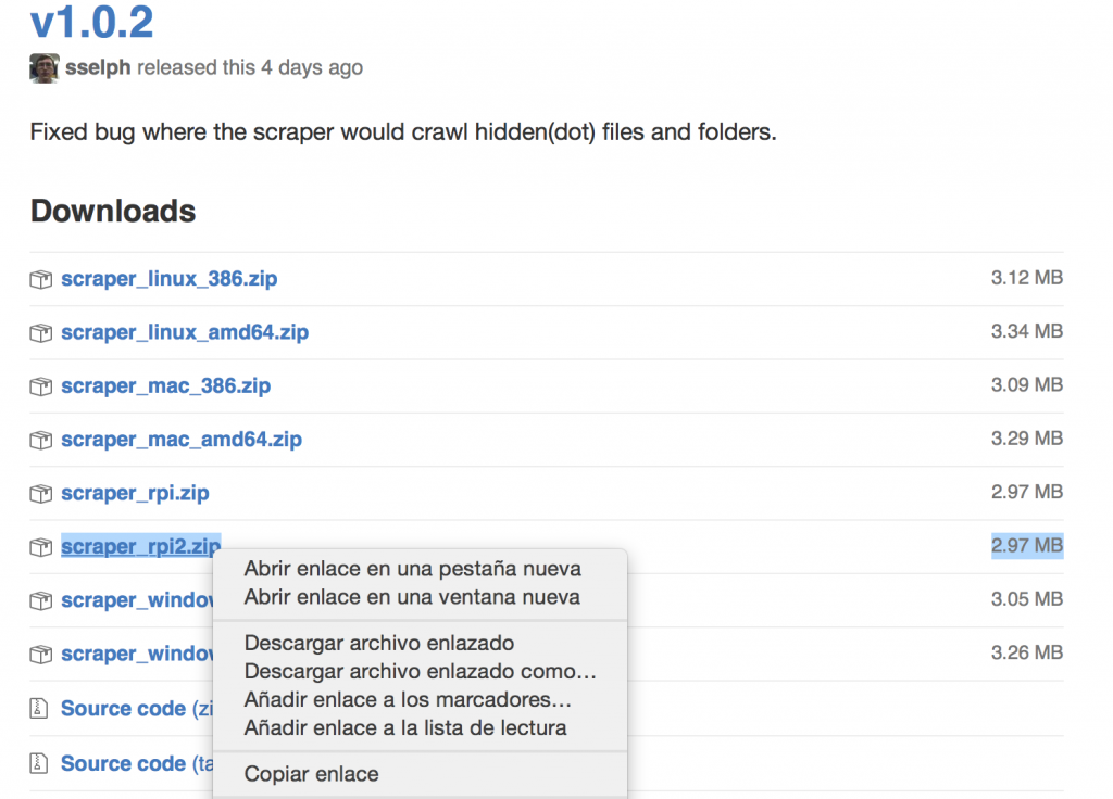 Forma de obtener el enlace para descargar scraper RetroPie Carátulas por Comandos 01