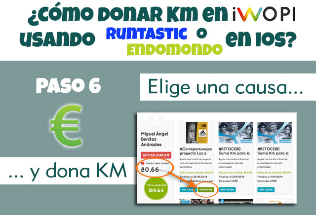 ¿Cómo donar Km en iWOPI usando Endomondo?