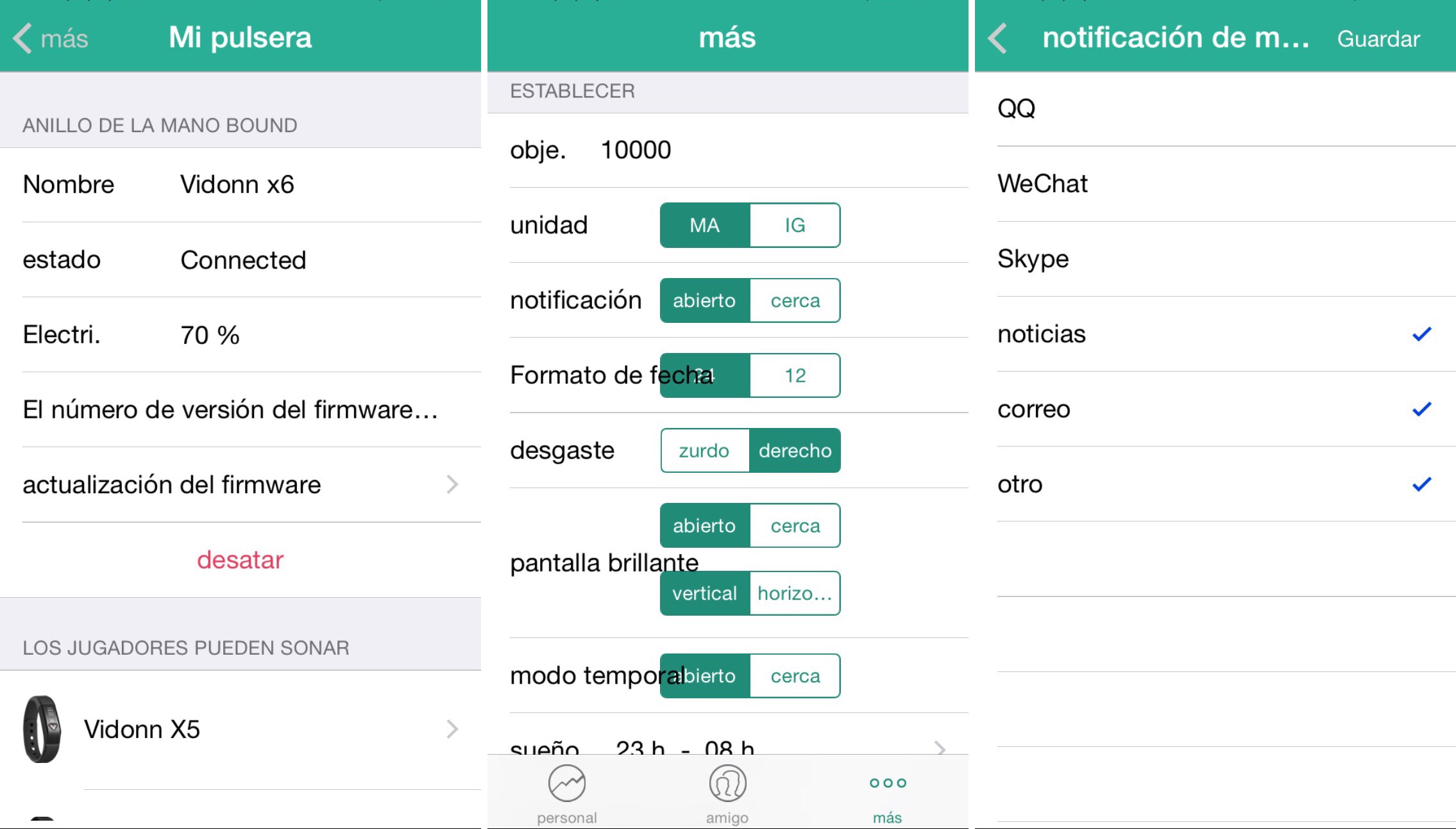 Menús de configuración en iOS Menús de configuración en iOS