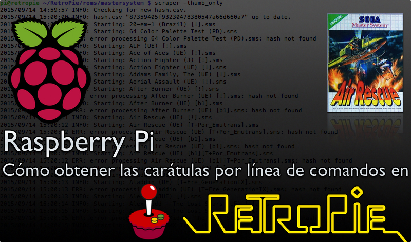 Raspberry Pi, cómo obtener las carátulas por línea de comandos en RetroPie