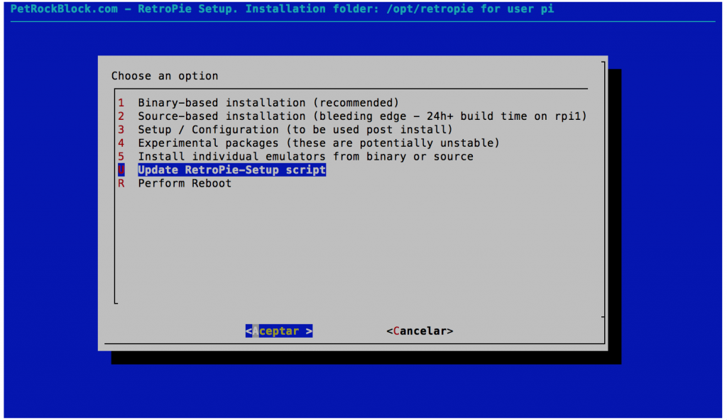 Actualizar MAME en RetroPie - Update RetroPie-Setup script Actualizar MAME en RetroPie 00