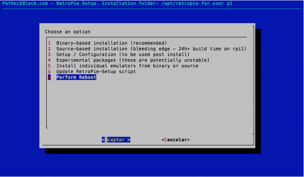 Actualizar MAME en RetroPie - Perform Reboot Actualizar MAME en RetroPie 04