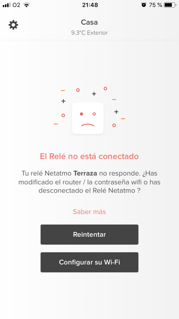 El relé no está conectado El relé no está conectado