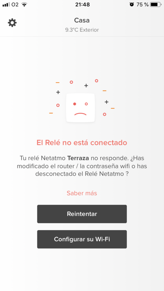 El relé no está conectado